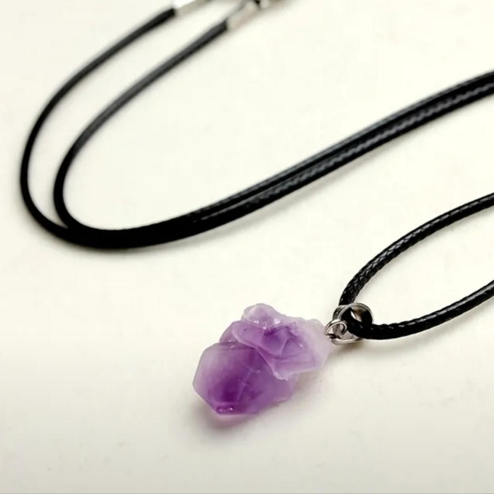 17" birthstone raw gemstone necklace crystal  men gift for women